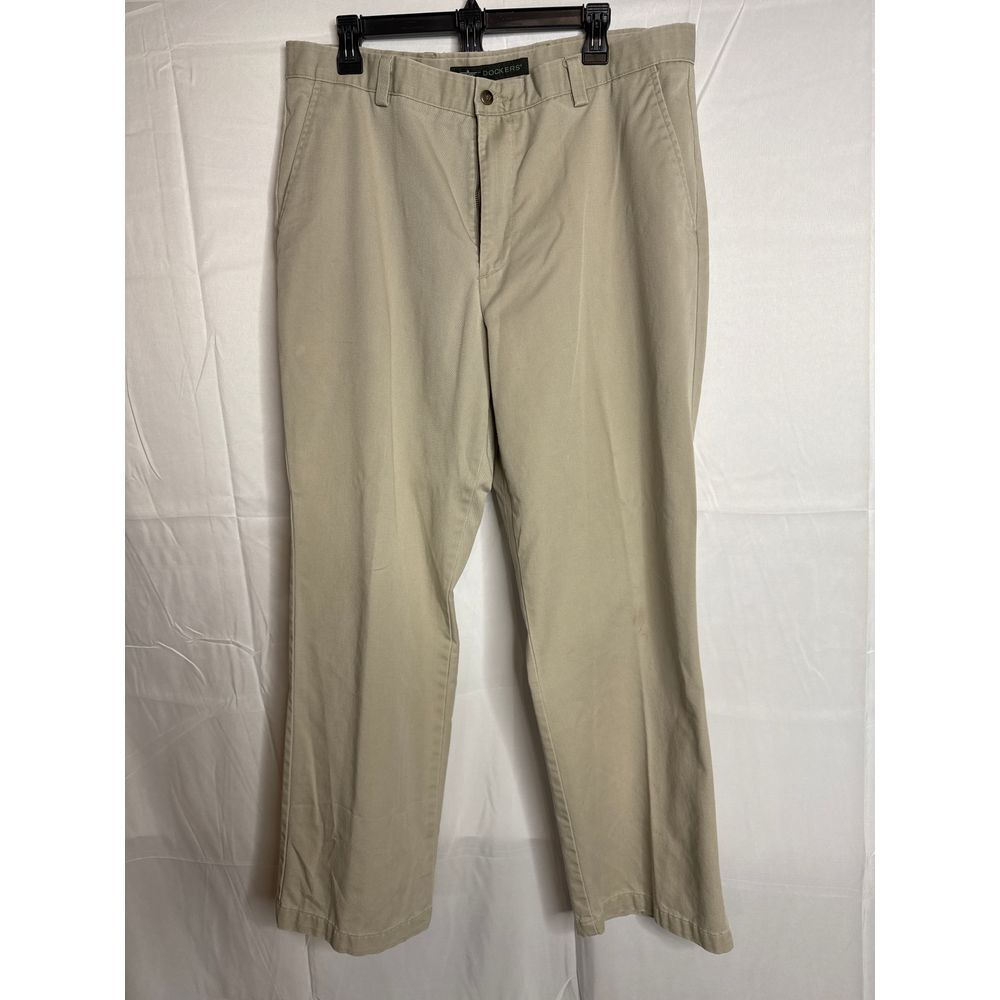 Dockers Basic Twill Khaki Chino Pants‎ Classic Fit Casual Business Mens Size 37